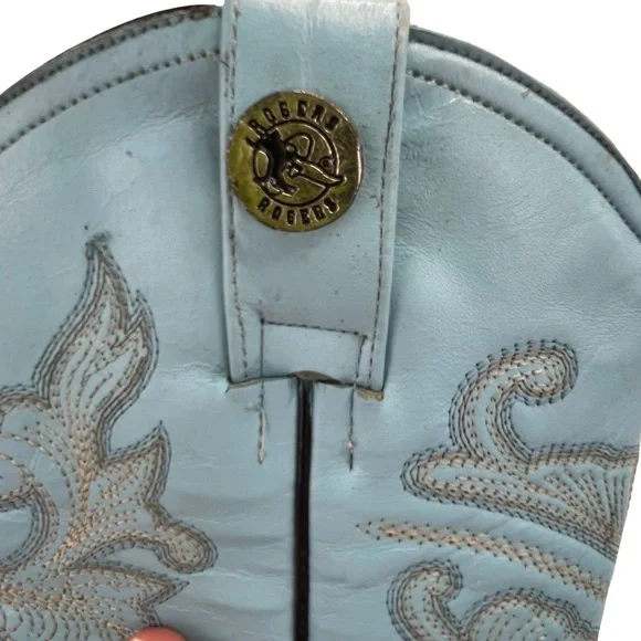 Rogers Turquoise Croc-Embossed Cowboy Boots - Picture 10 of 16